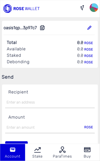 The Wallet screen